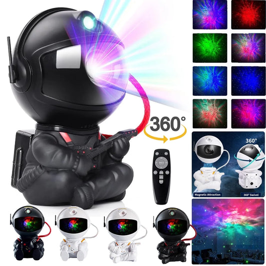 Astronaut Star Galaxy Projector Starry Nebula Ceiling LED Lamp with Remote, 8 Light Effects and 360° Adjustable for Kids Adults